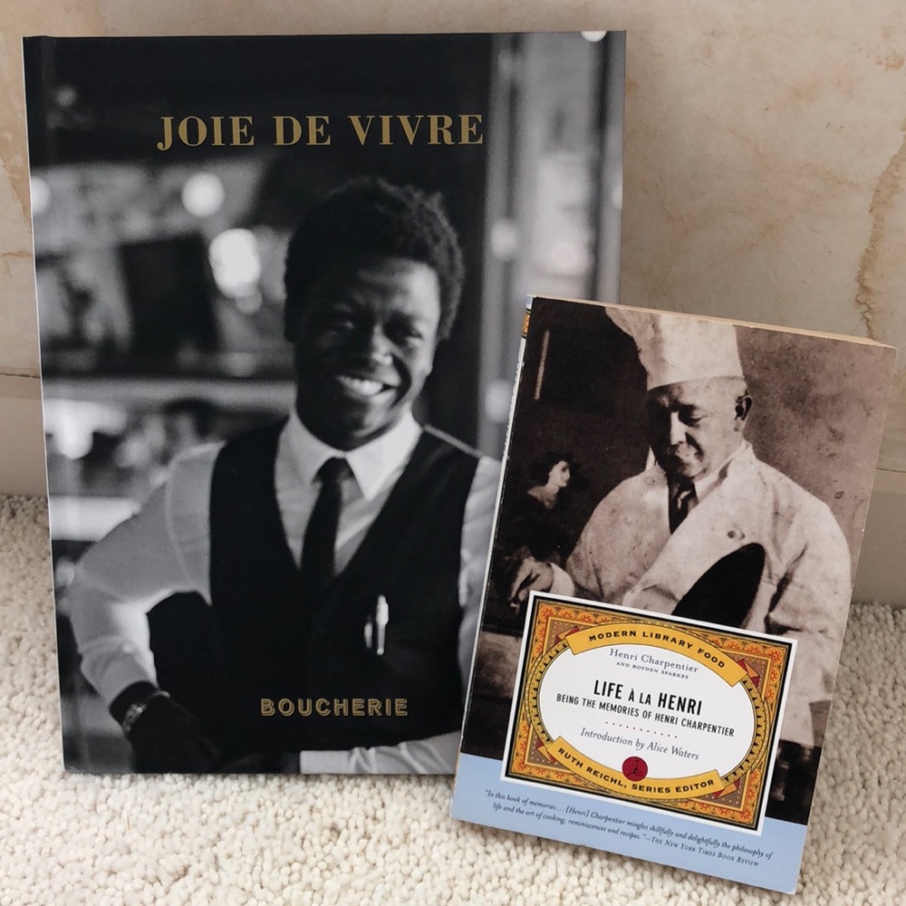 2-French cooking theme Books on enjoying life through entertaining and food